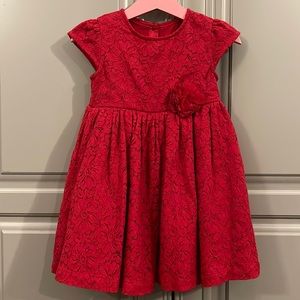 Marks & Spencer Christmas Baby Red Lace Dress / Size 12-18M